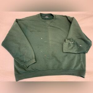 Vintage Russell Jerzees Sweatshirt Distressed Sun bleached XL Green